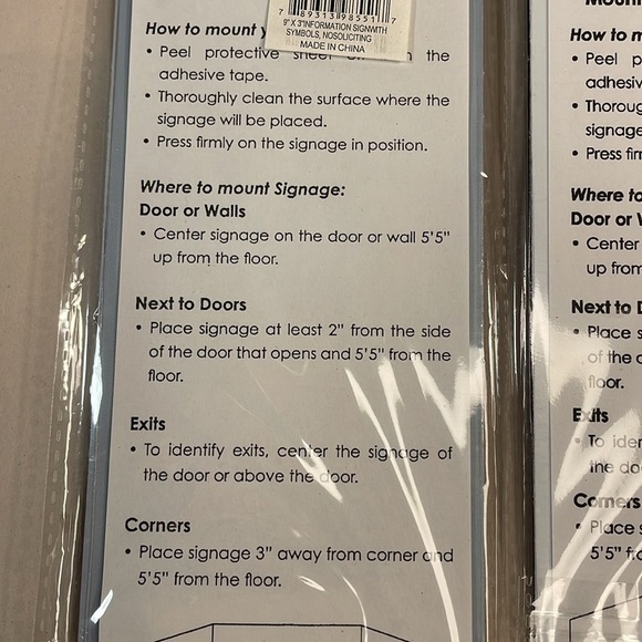 Lot of 4 Self-stick signs signage Restrooms, Men, Women, No Soliciting - Picture 6 of 7